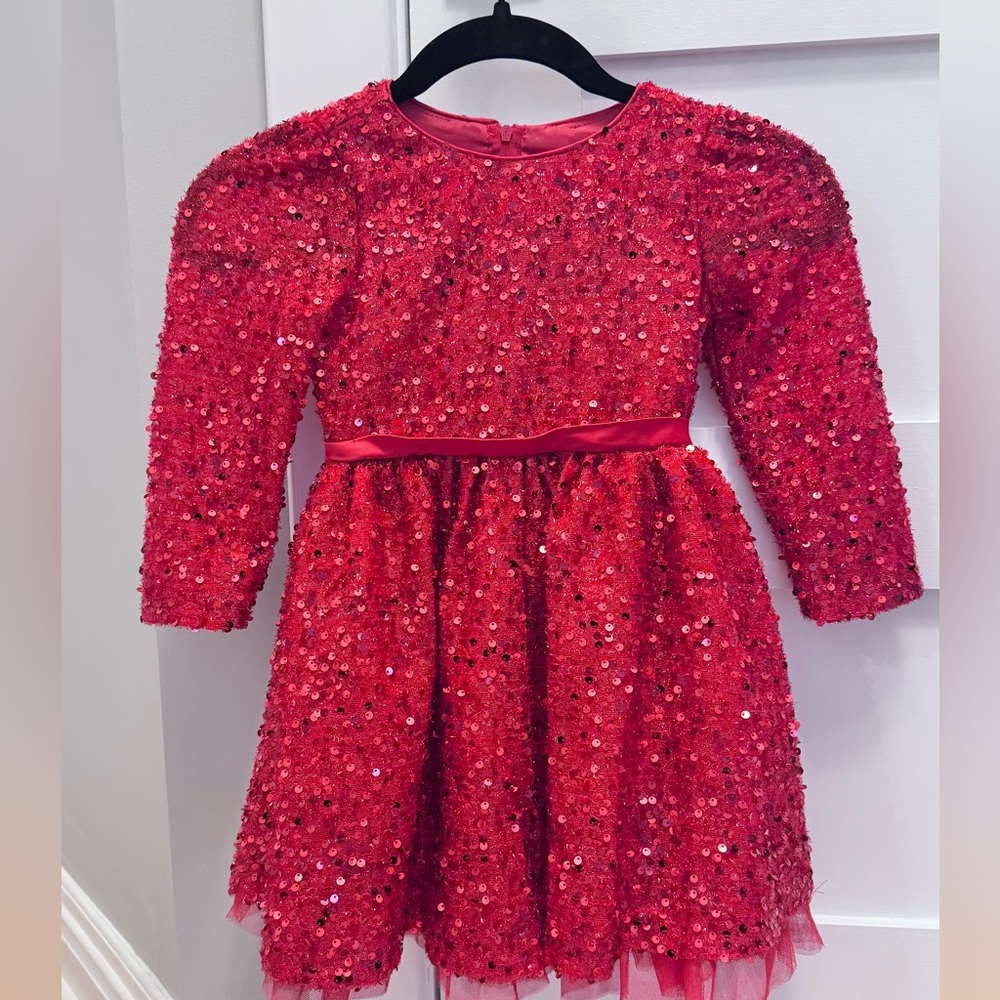 Rare Editions Red Sequin Dress - 4T